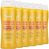 Suave Citrus Blossom Exfoliating Body Wash & Scrub with Glycerin & Vitamin E, Sulfate-Free Hydrating Cleanser for Soft, Smooth Skin, 6 Count, 18 FL OZ EA