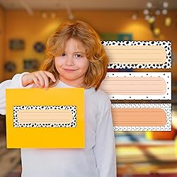 30 Name Tags for Classroom Cubbies, 3x9 in Cow