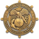 USA Marines Veteran Challenge Coin Honor Courage Commitment Patriotic Commemorative Coin for Veterans Active Duty Military Souvenir Gift with Classic Eagle Globe Pattern