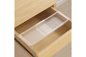 Lifewit Sliding Makeup Drawer Organizer Trays with Inserts, Extendable Hanging Desk Drawer Divider, Fits 13-20" Deep Drawers,
