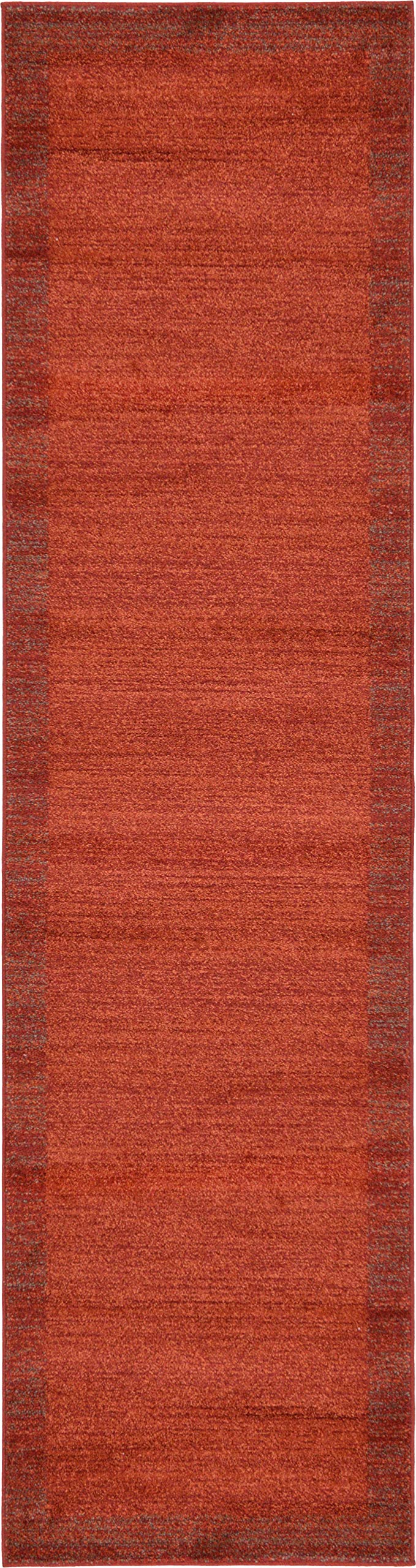 Unique Loom Del Mar Collection Area Rug – Abigail (2′ 7″ x 10′ Runner, Terracotta/ Red)