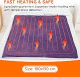 Mia&Coco Electric Heated Blanket Throw 180x130cm Flannel Sherpa 10 Heat Levels view 3
