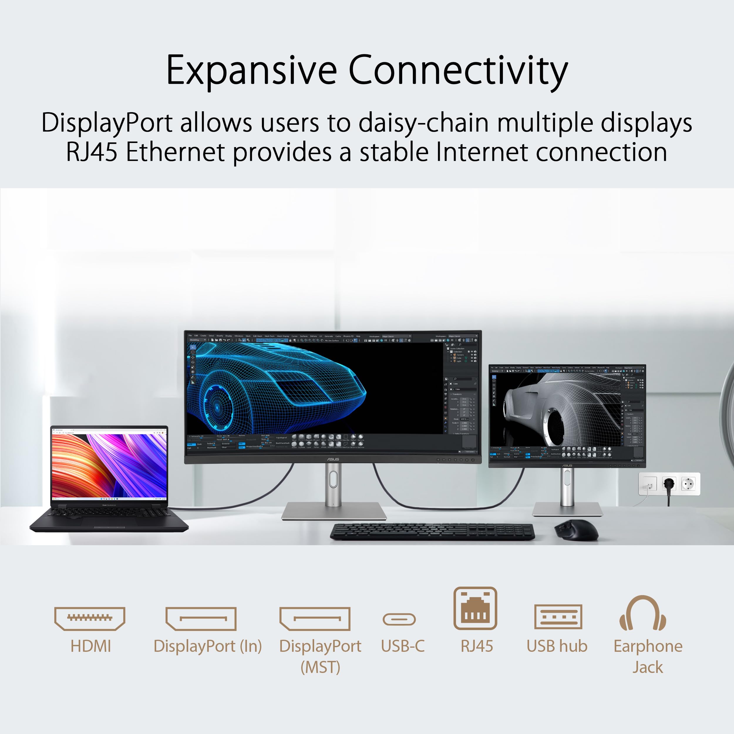 ASUS ProArt Display 34” Ultrawide Curved Professional HDR Monitor (PA34VCNV) - IPS, 21:9 3440 x 1440, 3800R Curve, 100% sRGB/Rec709, ΔE2, Calman Verified, USB-C Docking PD 96W, RJ45, 3 Year Warranty