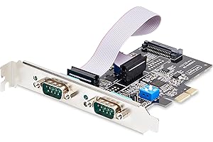 StarTech.com 2-Port Serial PCIe Card, Dual-Port PCI Express to RS232/RS422/RS485 DB9 Serial Card, Standard/Low-Profile Bracke