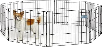 MidWest Homes for Pets Folding Metal Dog Exercise Pen 46 cm Tall Black E-Coat