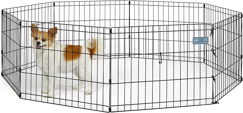 MidWest Homes for Pets Folding Metal Dog Exercise Pen 46 cm Tall Black E-Coat