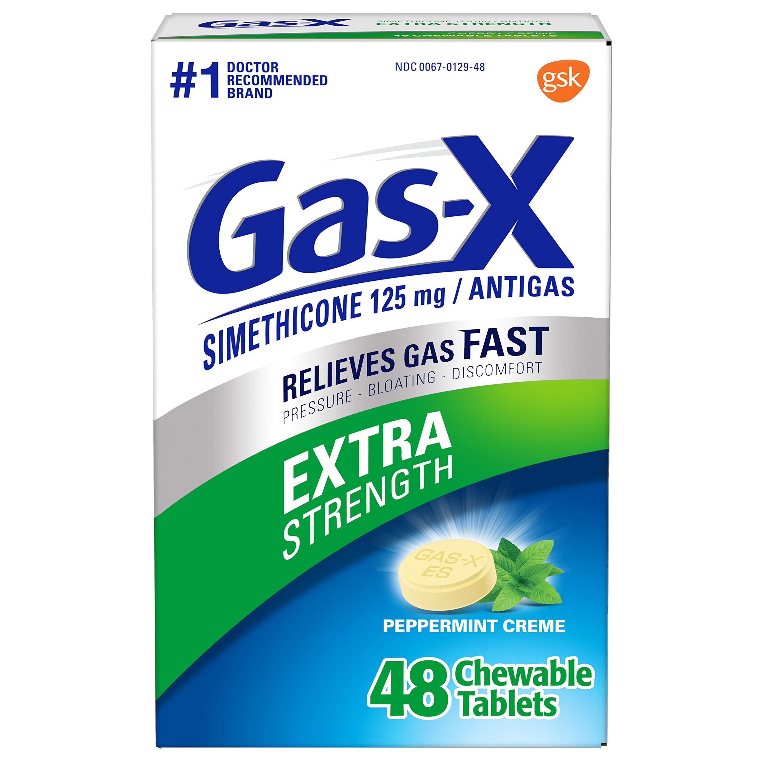 GasX Extra Strength Chewable Tablet for Fast Relief from Gas, Bloating