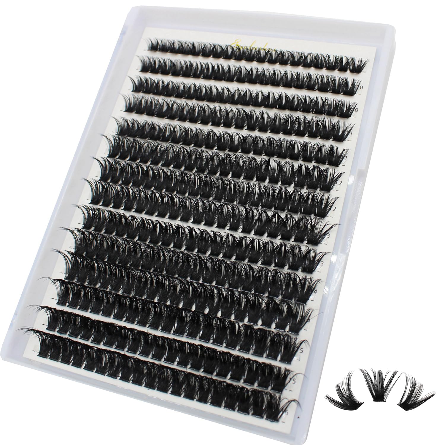 Bransfy Cluster Lashes 266PCS D Curl Individual Eyelashes Natural Lash Clusters Fluffy Mix Individual Extensions (80D-0.07D 9-16mm)