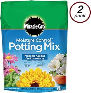 Amazon.com : Miracle-Gro Moisture Control Potting Mix 8 qt., Protects