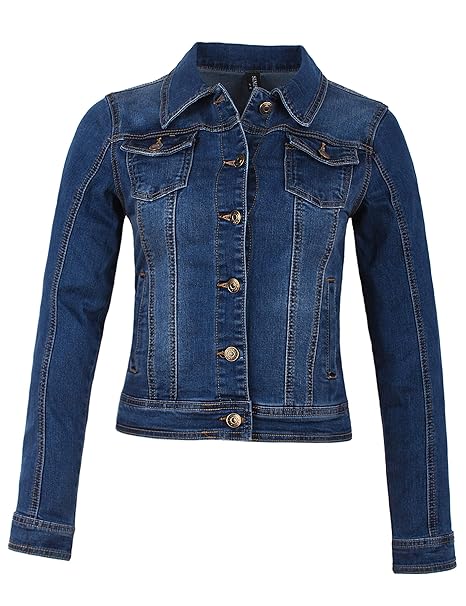 Fraternel Damen Jacke Jeansjacke Denim Jacket talliert Stretch