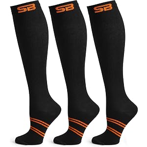 SB SOX 3-Pair Copper Compression Socks (15-20mmHg) | Best Copper-Infused Compression Socks for Flying, Medical, Sports, Wide
