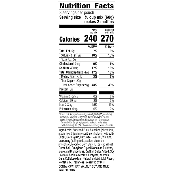 BETTY CROCKER BANANA NUT MUFFIN MIX, MADE WITH WALNUTS, 6.4 OZ.