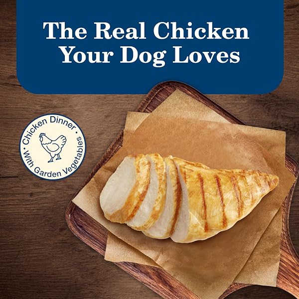 BLUE BUFFALO HOMESTYLE RECIPE SENIOR WET DOG FOOD, MADE WITH NATURAL INGREDIENTS, CHICKEN DINNER WITH GARDEN VEGETABLES, 12.5-OZ CANS (12 COUNT)