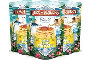 Birch Benders Plant Protein Pancake & Waffle Mix, Vegan, 9 g Plant-Based Protein, Whole Grains, Just Add Water 14 oz (Pack of
