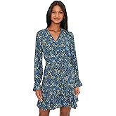 CeCe Women's Long Sleeve Tie Waist Dress