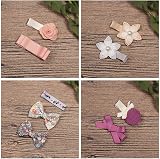 AIMIYan 10pc Baby Girl Lace Flower Bow Hair Clips Set Soft Ribbon Covered Clips view 8