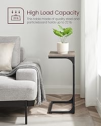 VASAGLE C-Shaped End Table, Side Table for