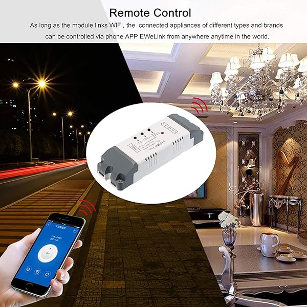 Adaskala eWeLink Smart WiFi Switch Mdulo Universal 2CH AC85 250V Switch Wireless Timer Phone App Control Remoto Compatible con Amazon Alexa Google Home Control de Voz para Smart Home