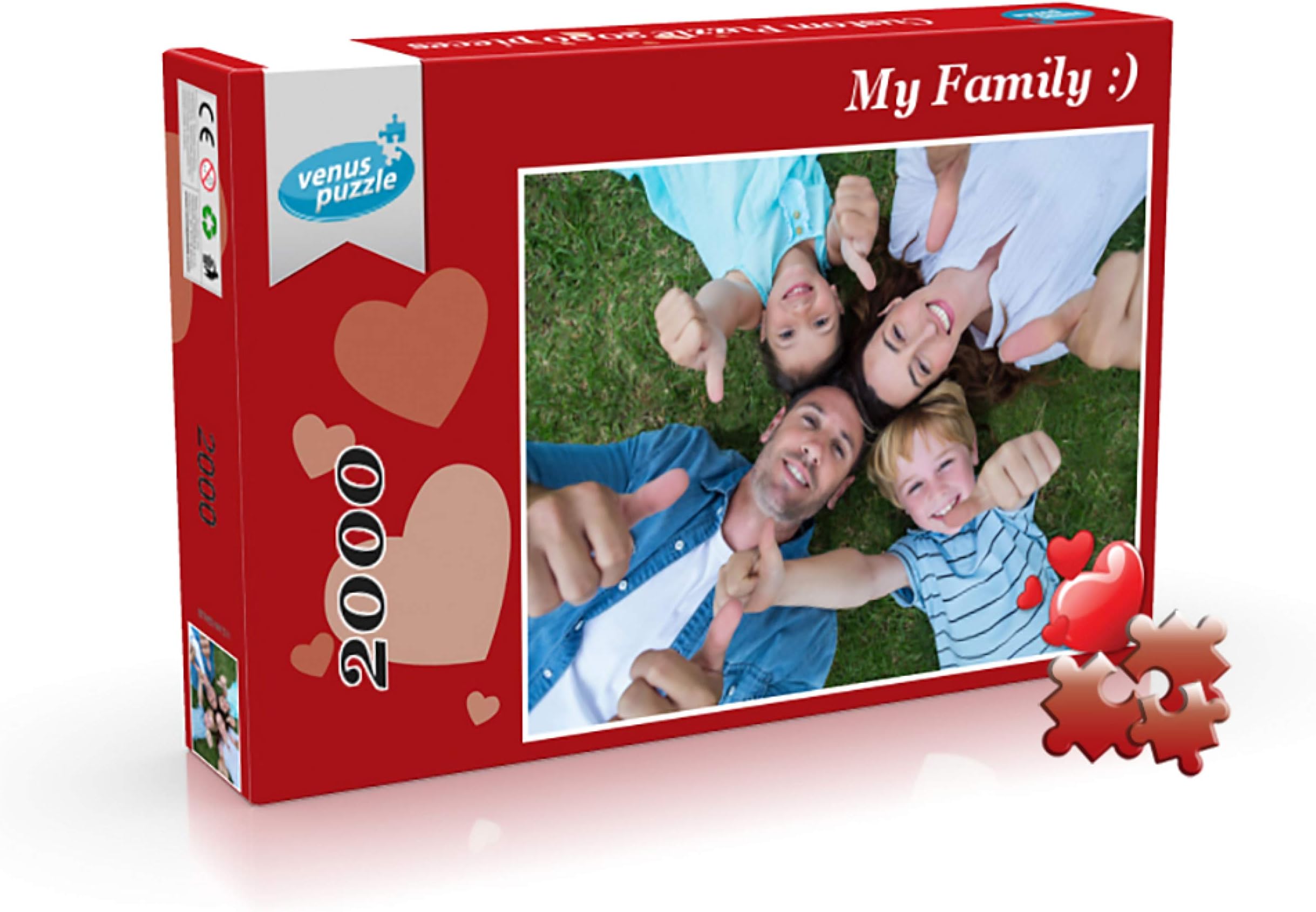 Venus Puzzle Custom Photo Puzzles 2000 Pieces, Custom Photo Puzzle from Your own Image, Personalized Photo Puzzle 2000 Pieces (Box Heart)