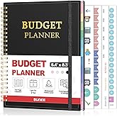 SUNEE Budget Planner - Monthly Budget Book with Expense Tracker Notebook, Undated 12 Month Bill Organizer &amp; Finance Planner to Manage Your Money, A5(6.4" x 8.3") Account Book with Colorful Tab, Black