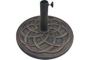 T&Jero 29 lb Round Heavy Duty Patio Market Table Umbrella Base Stand Pre-Filled for Outdoor, Bronze