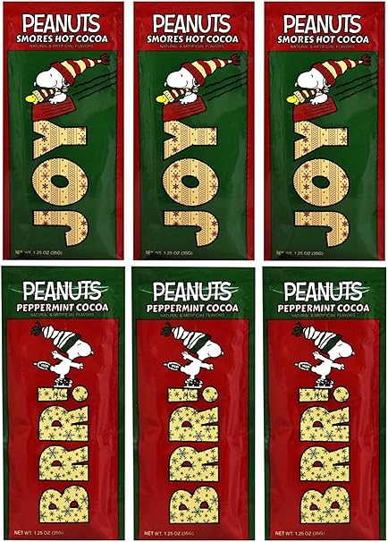Amazon スヌーピー ペパーミント スモア ココア 35ｇ 6 Snoopy Peppermint Smores Hot Cocoa Packet 1 25 Oz 6 マックスティーヴンス Macsteven S ココア ホットチョコレート 通販