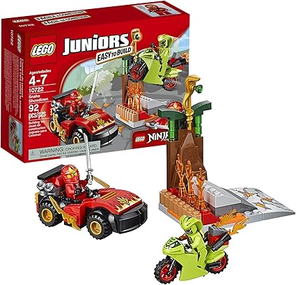 Amazon.com: LEGO Año 2016 Juniors Ninjago Series Set # 10722 – Serpiente Showdown con Ninja en coche, moto Plus Kai y Lasha Minifigura (piezas: 92): Toys \u0026 Games
