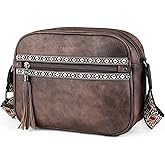 FADEON Crossbody Bags for Women Designer Vegan Leather Crossbody Purse Multi-pocket Medium Shoulder Bag with Card Slots