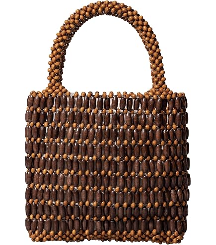 Amazon.com: CerfoParlen Small Tote Bag Wooden Bead Bag Woven