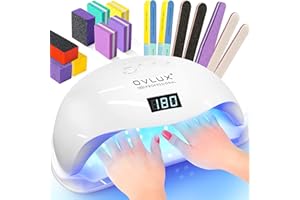 OVLUX 180W UV LED Nail Lamp – Professional Fast Nail Dryer for Gel Polish with 57 LEDs, Auto Sensor, LCD Display, 4 Timer Settings, Cures Fingernails & Toenails, Salon Quality for All Gel Types