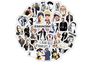 BulbaCraft Detroit Rapper Stickers, 37 Pieces of Rap Stickers for Adults, Strong Adhesive & Waterproof Decals, Skate Decals and Stickers for Laptop…