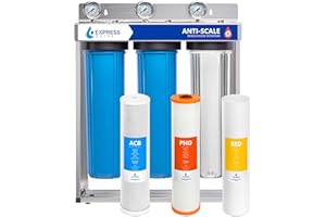 EXPRESS WATER Whole Home Water Filter System| ANTI-SCALE | 3 Stage Water Purifier Whole Home, Top-Tier Anti-Scale Filter Specially Designed to Prevent Scale Build-Up, Protects Appliances, No More Descaler Solution