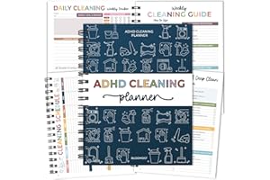 BLOOMOST ADHD Cleaning Planner - Cleaning Schedule and Checklist Organizer for Adults and Teens - Daily, Weekly & Monthly Household Cleaning Checklist for ADHD Minds - Stress-Free Housework