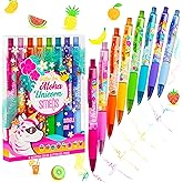 Glitter Gel Smens (Aloha Unicorn) - Patented Gourmet Scented Pens, Colored Glitter Gel Ink, Medium Point, 8 Count