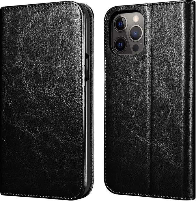 ICARER Wallet Case for iPhone 12 Pro Max, Premium Leather Folio Flip Cover with Kickstand