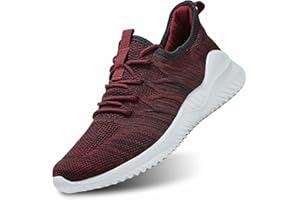 KEEZMZ Mens Running Shoes Slip-on Walking Sneakers Lightweight Breathable Casual Soft Sole Trainers