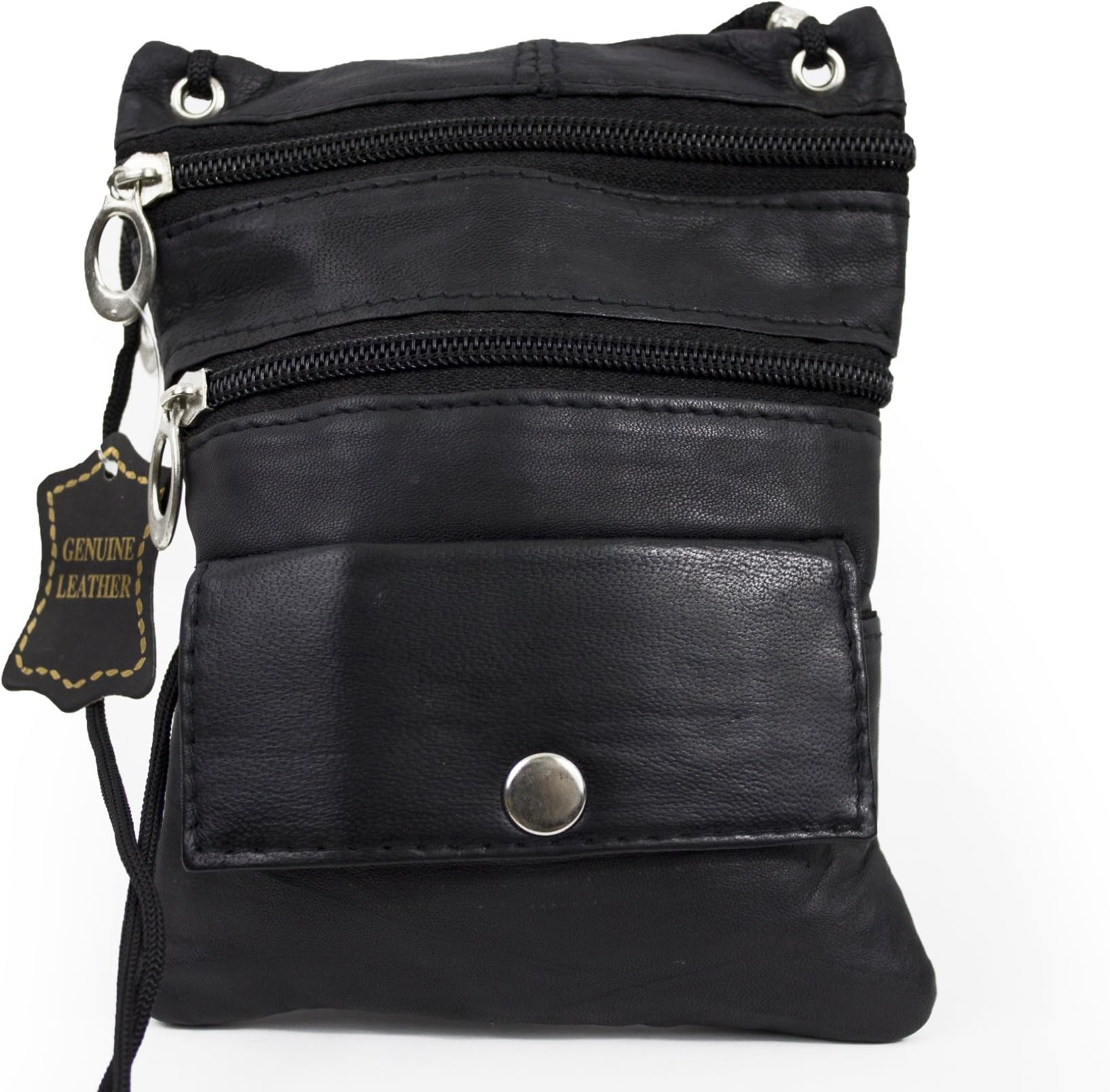 Soft Leather Neck ID/Passport Wallet/Holder, Black