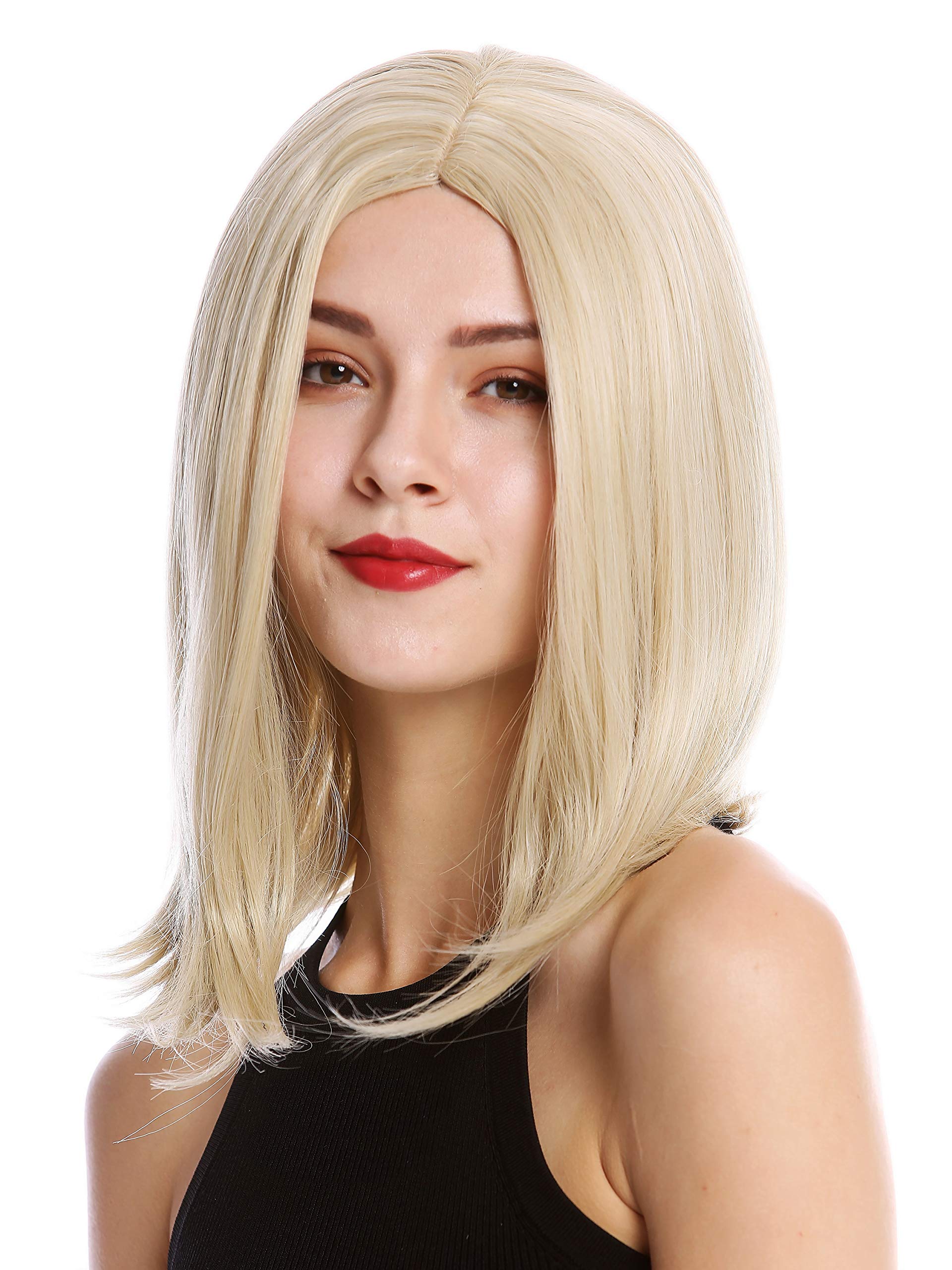 WIG ME UP - YZF-4358-24B/613 Lady Quality Wig short shoulder length Bob Longbob straight slightly off-center (middle) parting blond mix