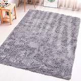 Aspire Homeware Grey Area Rug Large 80x150cm Non Slip Fluffy Shag