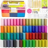 Cyajm 60 Colors Oven Bake Clay Kit, Individually Wrapped | For kids jewelry making, home art. Easy to shape and bake