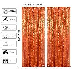 AMZLOKAE Orange Backdrop Curtains 2 Panels 2Ftx7Ft