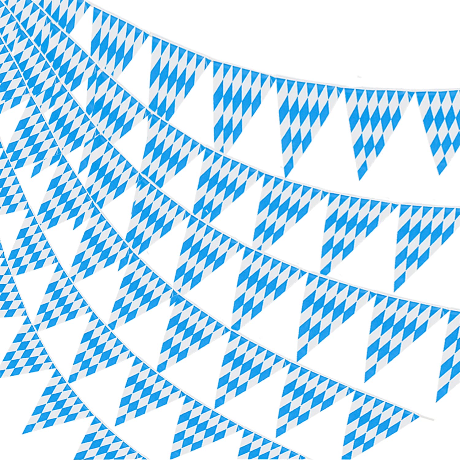 NAUZE 32 Feet Oktoberfest Bunting Banner Oktoberfest Bavarian Pennant Banner Oktoberfest Bunting Flags Plastic Triangle Flag Garland (32 Feet)