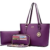 Qiyuer Women Purses Handbags Wallet Sets Shoulder Bags Top Handle Satchel Tote Purse Work Bag Set With Matching Wallet 3pcs