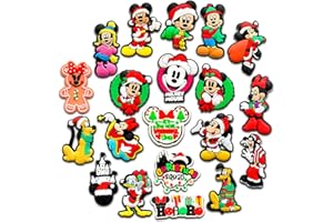 SHIOMAY 20Pcs Christmas Cartoon Shoe Charms for Clog Sandals Bracelets Decoration, Cute Cartoon Charms for Kids Boys Girls Teens Party Favor