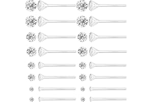 OWLKORMY 8 Pairs Anti Allergy Plastic Earrings for Sensitive Ears, Include 8 Pairs Silicone Soft earring backs, Plastic Post Earrings for Women, Birthstone Cubic Zirconia Stud Earrings Kit 2mm 3mm 4mm 5mm in one Set