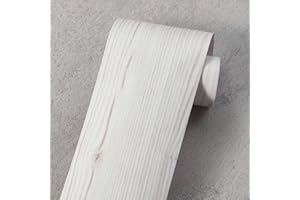 Luoerwen,White Grey Wood Grain Wallpaper,Peel and Stick Border,Repair Door and Window,Waterproof Autohesion Decorative Stickers (Grey White Puzzle, 3.93 inch * 196.85 inch)