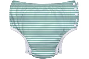 green sprouts Baby Toddler Eco Snap Swim Diaper - Mint Stripes - 24mo