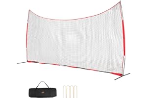 VEVOR Barricade Backstop Net, 20x10 ft Ball Sports Barrier Netting, Portable Practice Equipment with Carry Bag, Protection Sc