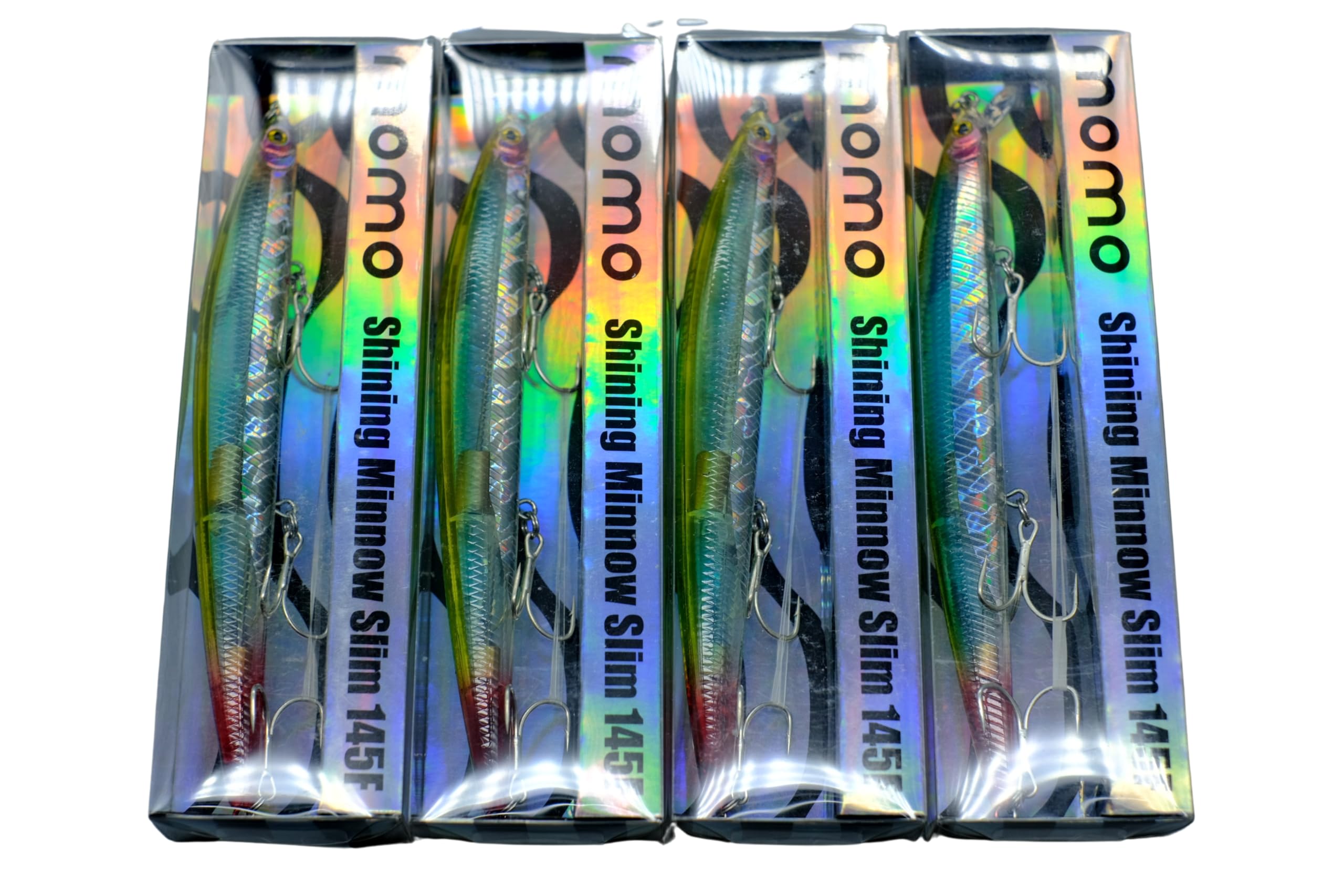 momolures - Shining Minnow Slim 145F Floating Silent Wire Weight Transfer System lure for Saltwater Bass Fishing (CLEAR ANCHOVY x4pcs)