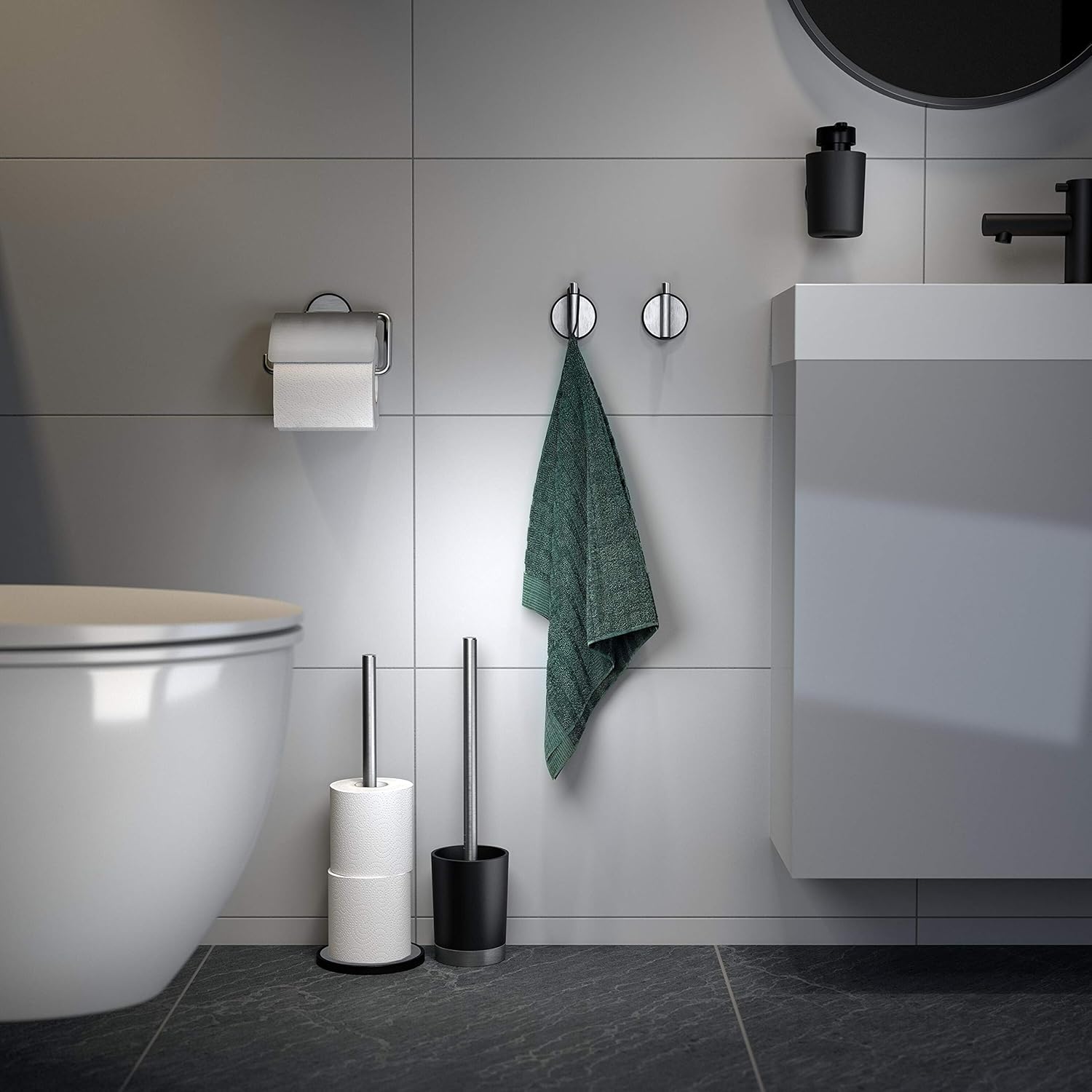 Tiger Tune Toilet Roll Holder with Cover, No Drilling Required Thanks to 3M Self-Adhesive Backing System - Image 5